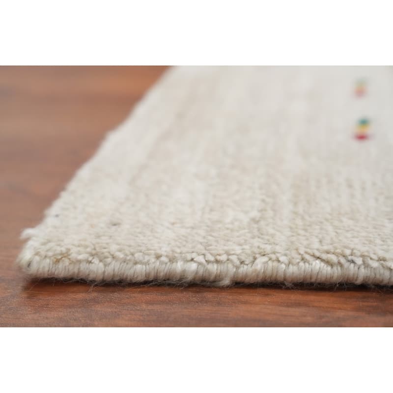 Hand Knotted Oriental Viscose Silk Carpet Tribal Animal Pictorial Beige & Ivories Gabbeh Area Rug - 9' 6'' X 8' 0''