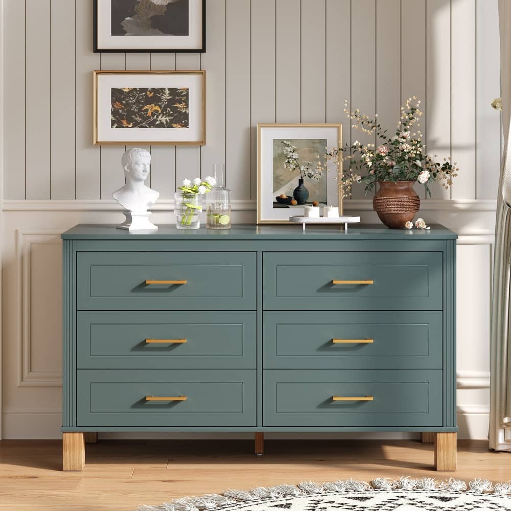6-Drawer Double Dresser Modern Storage Cabinet