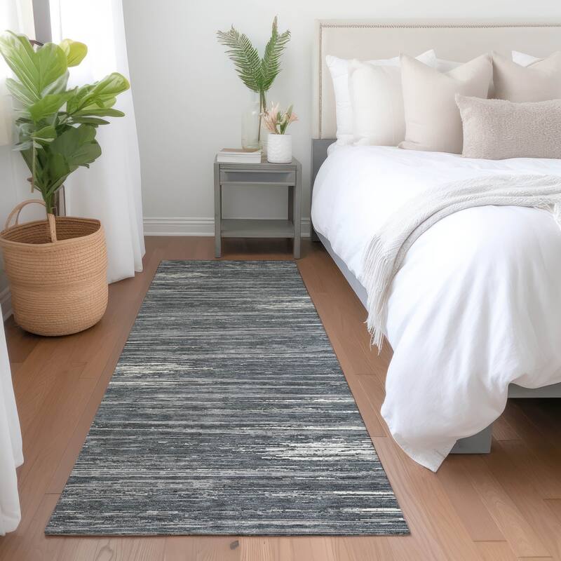 Premium Washable Super Soft Ombre Stripes Mayfield Rug - Gray - 2'3" x 7'6"