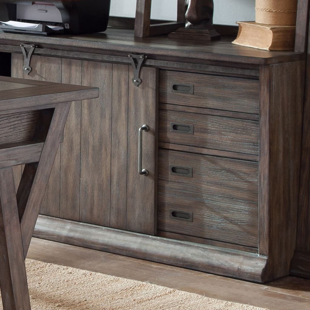 Stone Brook Rustic Saddle Computer Credenza