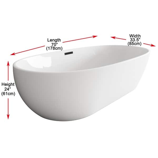 dimension image slide 1 of 16, Adler Soaking Bathtub in Glossy White