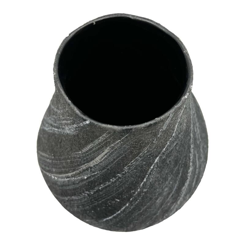 12 Inch Tall Modern Black Ceramic Vase