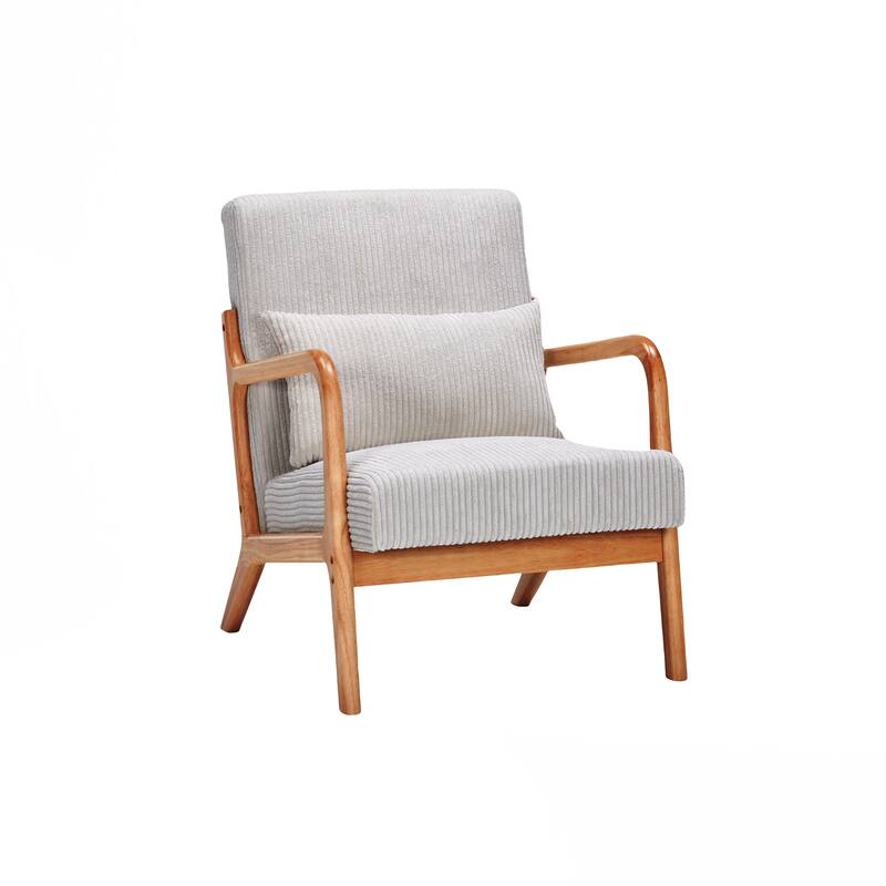 Mid-Century Modern Accent Chair, Arm Chair Living Room Chairs with Pillow