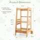 preview thumbnail 5 of 9, Bamboo Toddlers Kitchen Step Stool with Height Adjustable Platform - 21"L x 19.5"W x 36"H