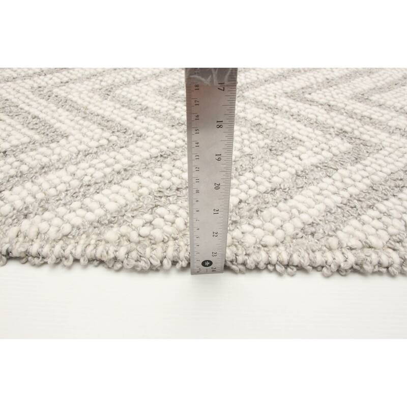 ECARPETGALLERY Braid weave Sienna Grey Wool Rug - 5'3 x 7'7