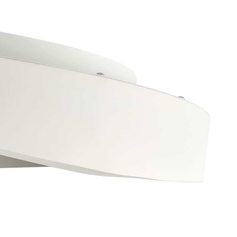 1-Light Dimmable White Finish LED Flush Mount Lighting - 19.7"D×19.7"W×3.1"H