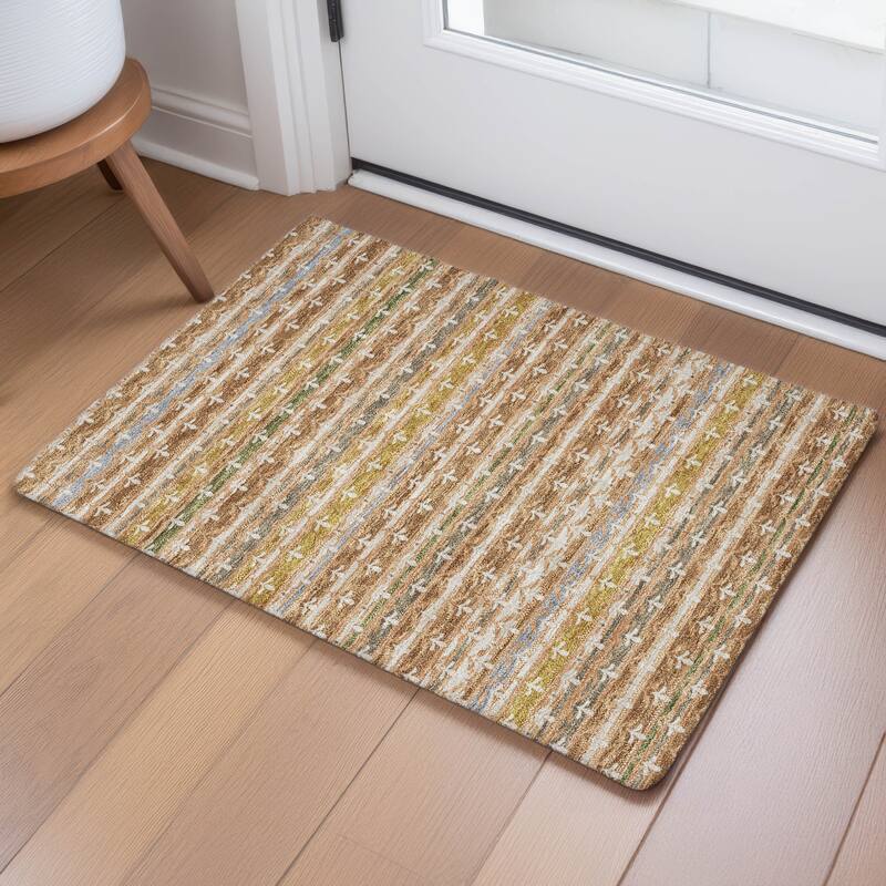 Machine Washable Indoor/ Outdoor Stripe Bramlage Chantille Rug