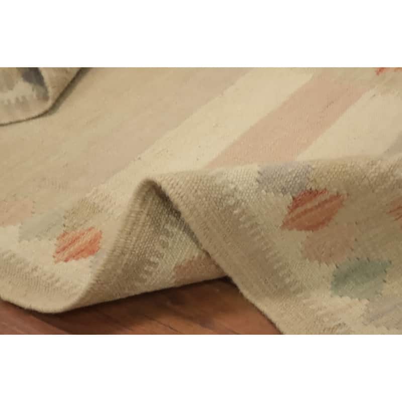 Hand Woven Oriental 100% Wool Carpet Southwestern Tribal Multi-Colored Kilim Runner Rug - 6' 0'' X 2' 0''