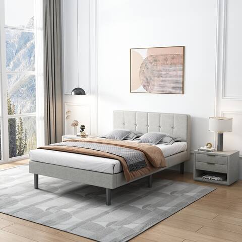Modern Full Upholstered Platform Bed