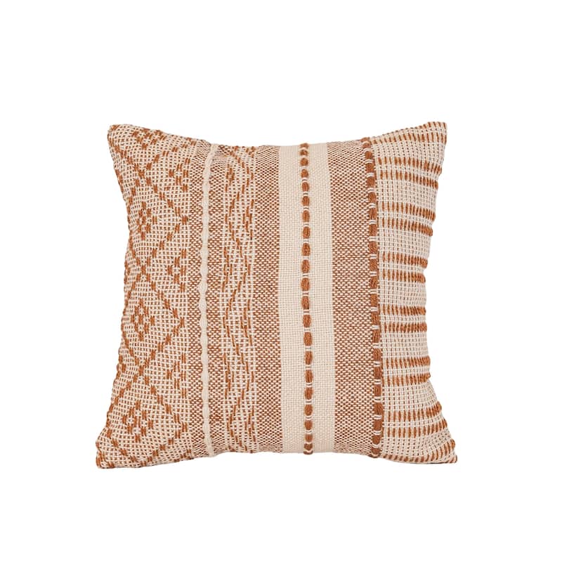 Foreside Home & Garden Rust Geo Stripe Outdoor Filled Pillow