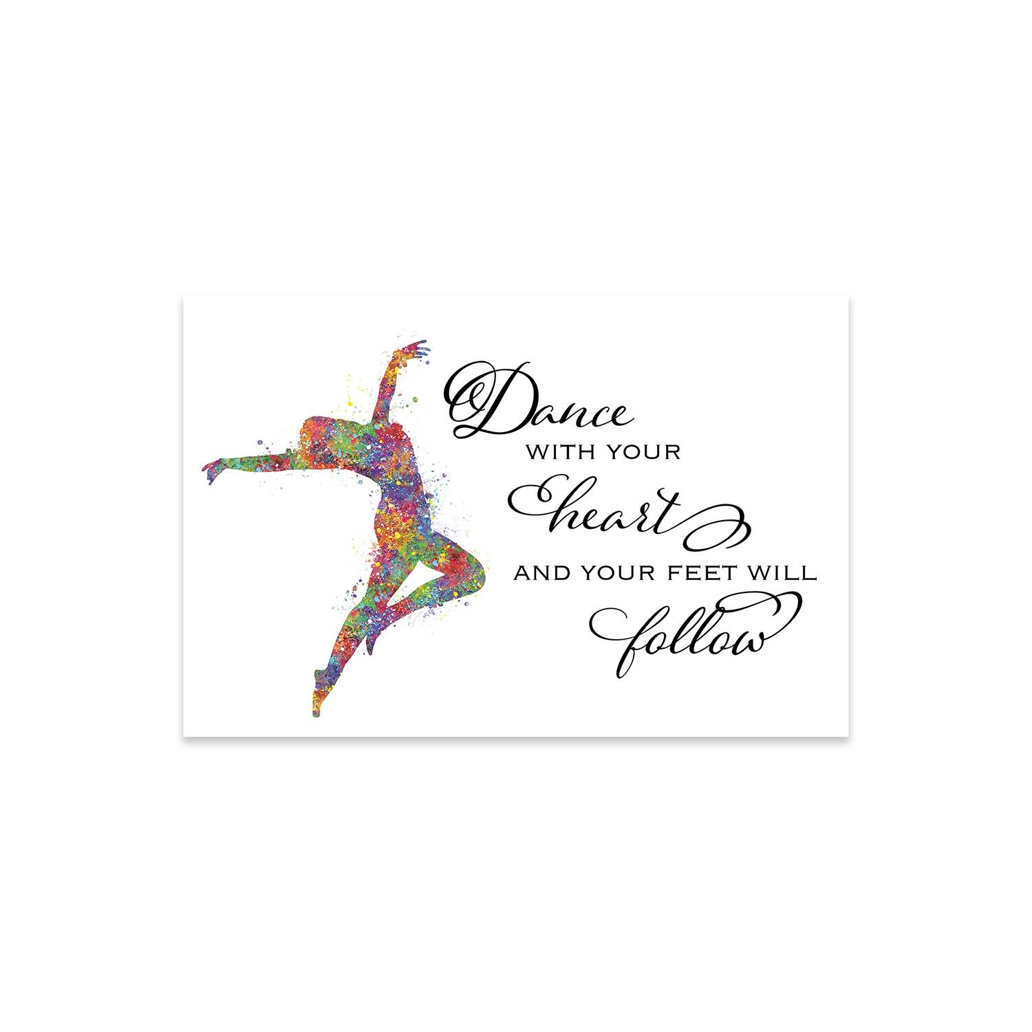 Lyrical Dance Quote Heart Follow Print On Acrylic Glass by Genefy Art