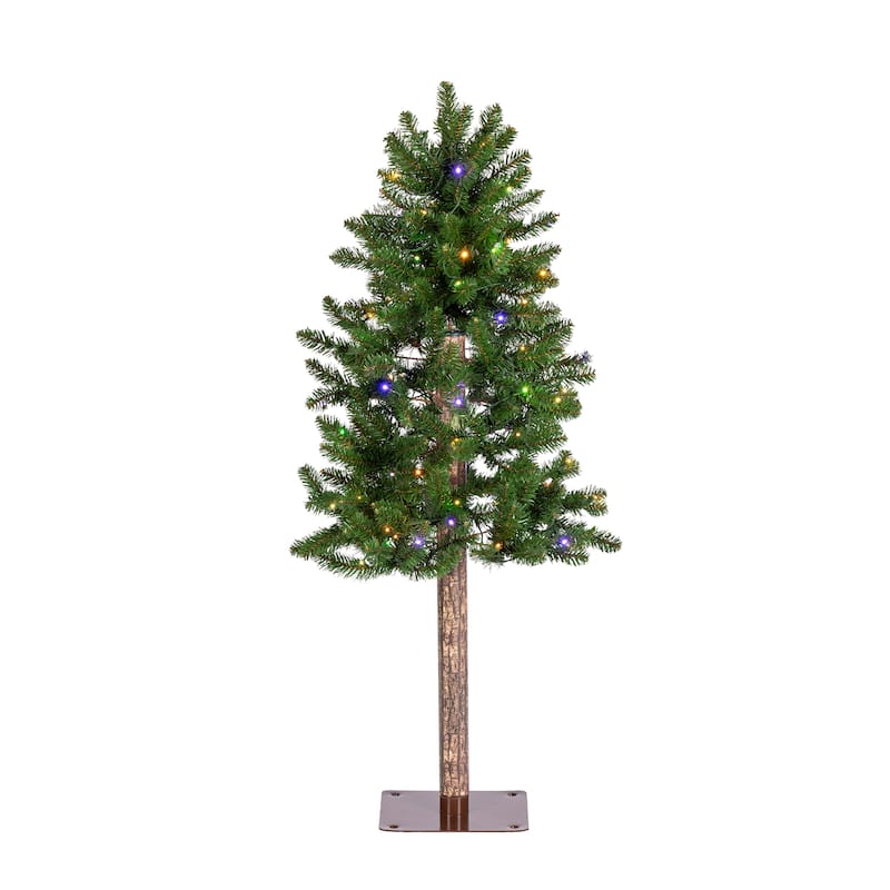Charming 4 Foot Prelit Alpine Tree with Dual Color LED Lights
