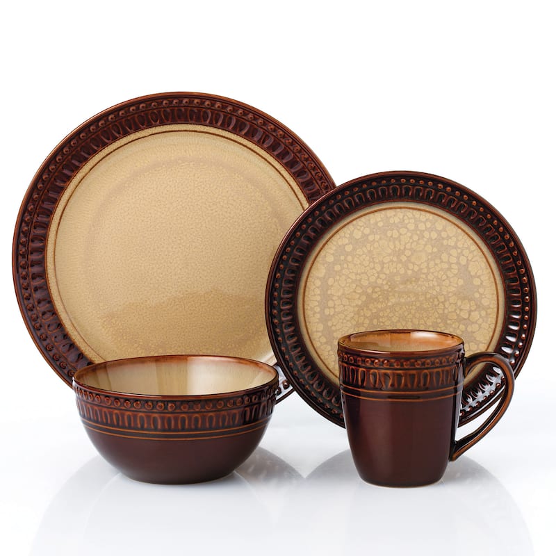 Lorren Home Trends 16 Piece Stoneware Set-Mojave