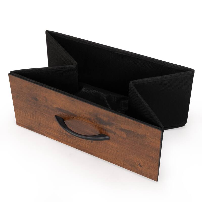 Set Of 2 Nightstands With Charging Station, Bed Side Table With Non-Woven Drawers, Shelves Living Room With Usb Outlets