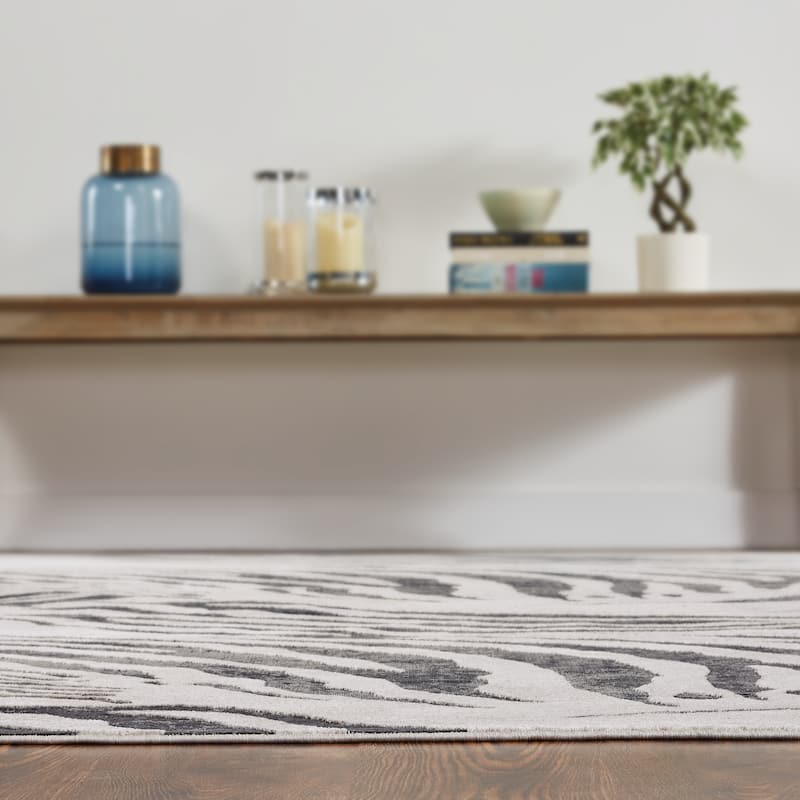 N Natori Serengeti Zebra Print Area Rug