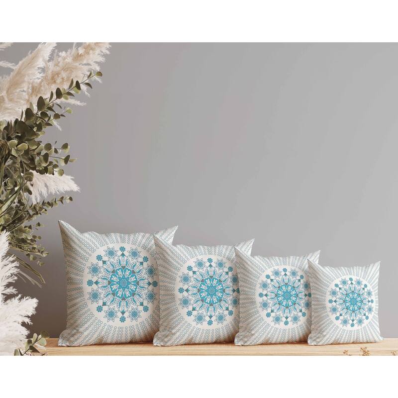 Wisteria Whirl Faux Suede Reversible Throw Pillow White and Blue