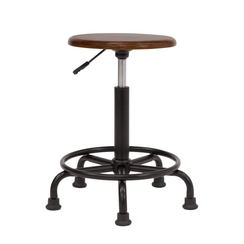 Studio Designs Retro Wood Seat and Height Adjustment Stool