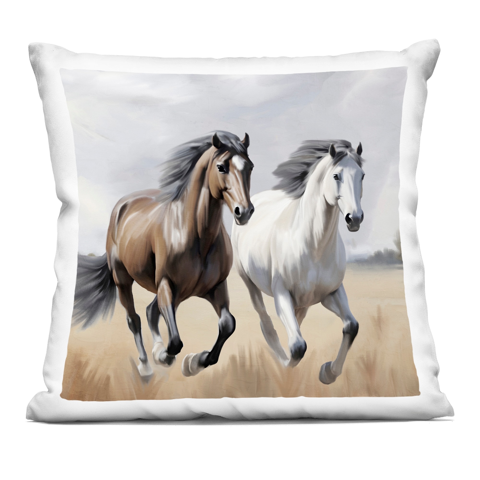 Stupell Wild Run Twin Horses Decorative Printed Throw Pillow Design by Kim Allen