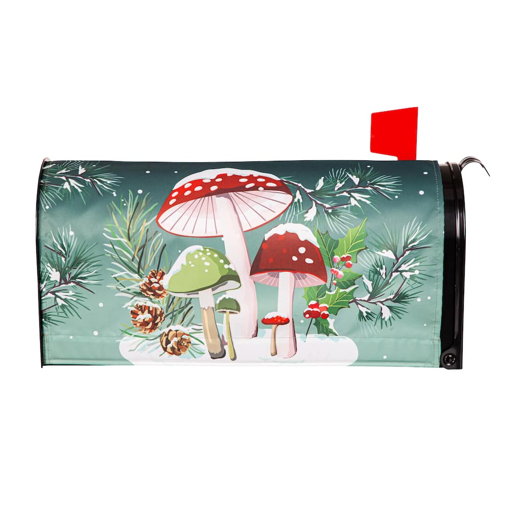 Woodland Winter Mushroom Mailbox Cover