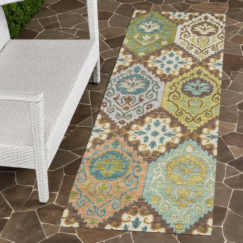 Machine Washable Indoor/ Outdoor Global Bayfield Chantille Rug - Chocolate - 2'3" x 7'6"