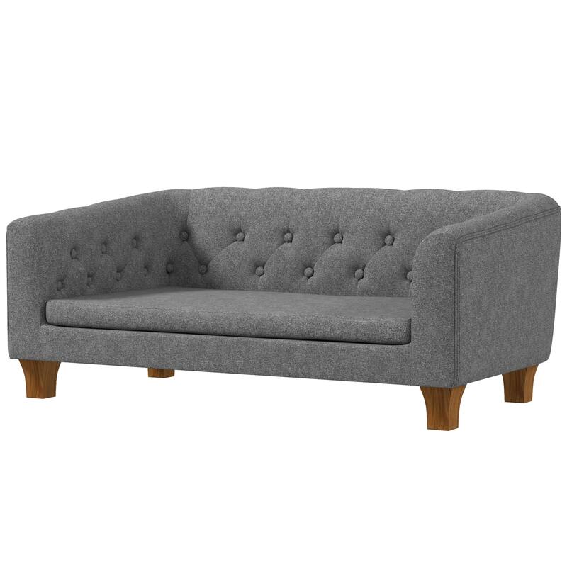 Raised Dog Sofa, Elevated Pet Couch for Small and Medium Dogs, with Removable Soft Cushion, Anti-Slip Pads, Simple Installation