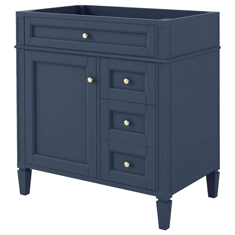 (Base Only)Modern Bathroom Storage Vanity Base with 2 Drawers and a Tip-out Drawer
