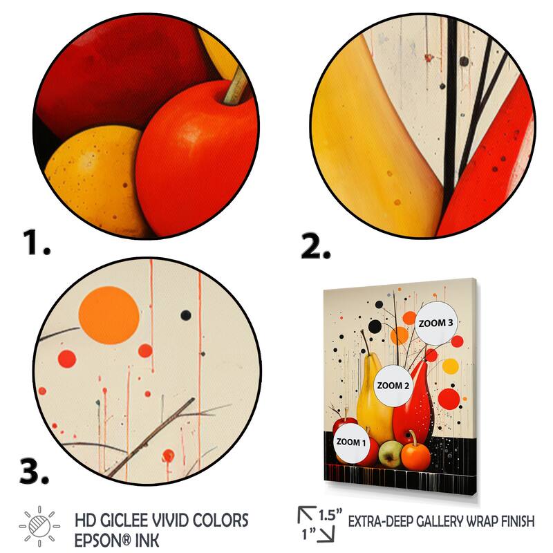 Designart "Fruits Harvest Spectrum Different I" Fruits Framed Canvas Wall Art