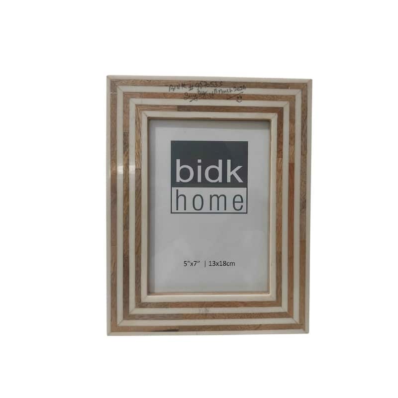 White & Brown Resin Tiles Picture Frame - 5x7
