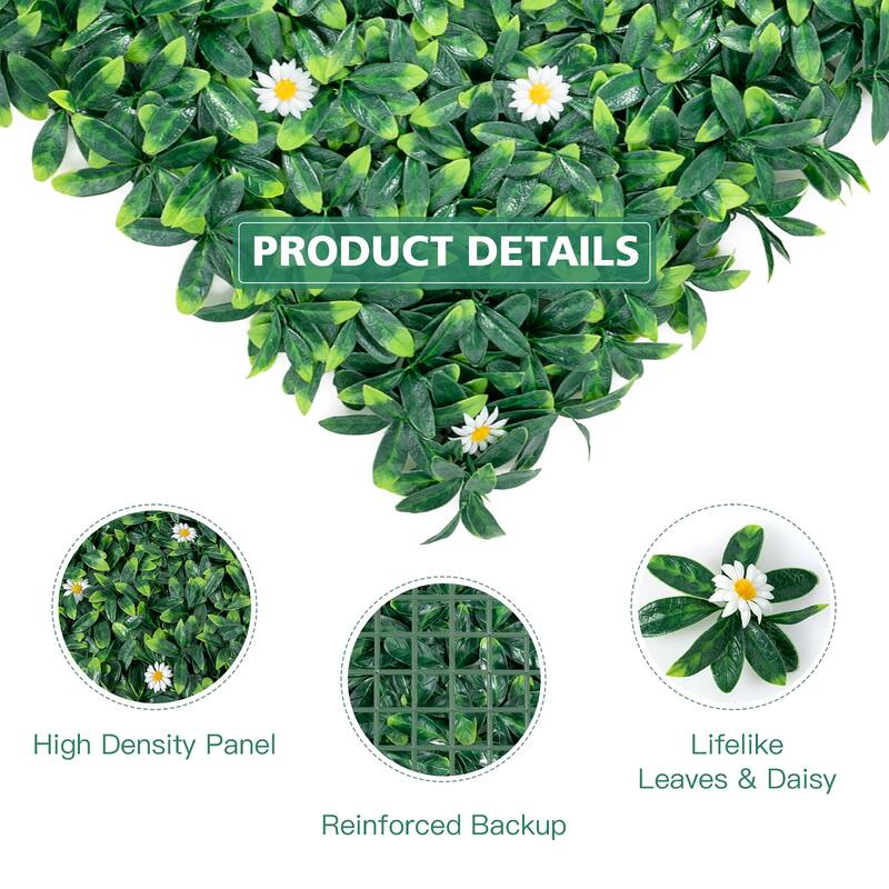 12PCS Artificial Boxwood Panels Garden Privacy Fence Screen