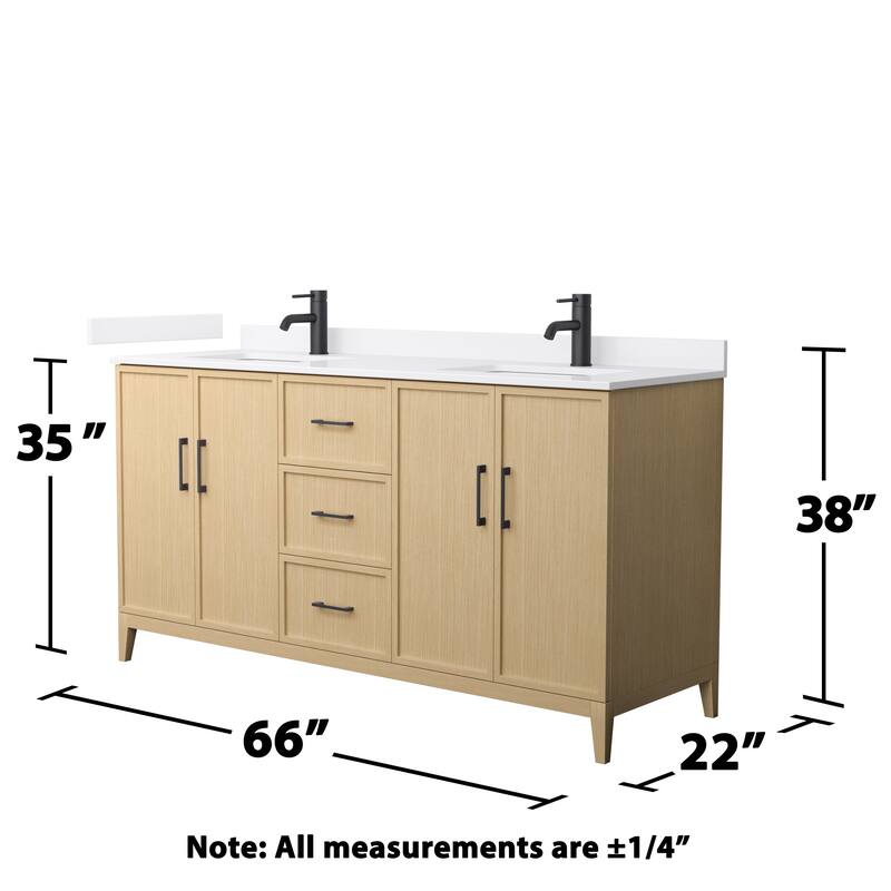 Elan 66-inch Double Vanity, Cultured Marble Top