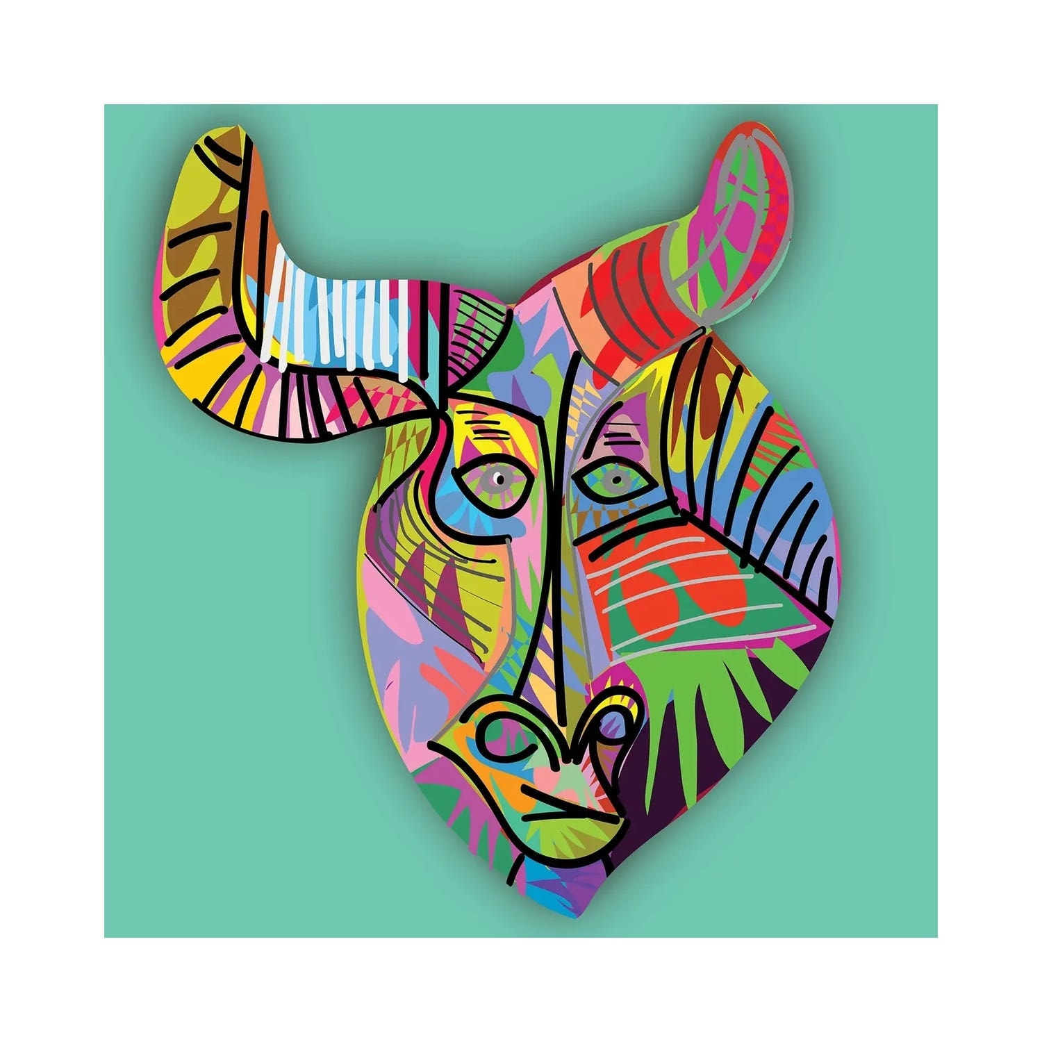 "Picasso Bull" by TECHNODROME1 Canvas Print