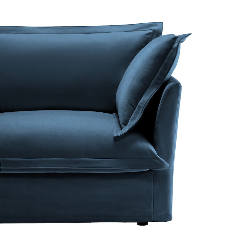 120" Chenille L-Shaped Sectional with Convertible Ottoman & 2 Pillows and 3-Seater Cloud Couch