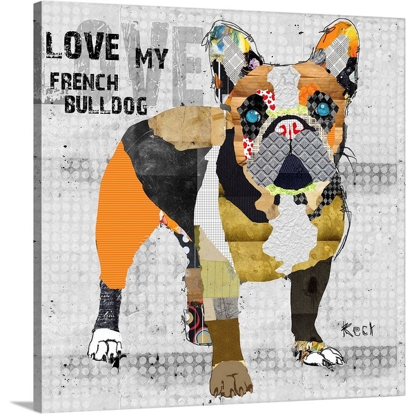 "French Bulldog with Text" Canvas Wall Art