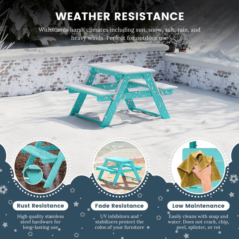 Laguna Kids Outdoor Poly Picnic Table