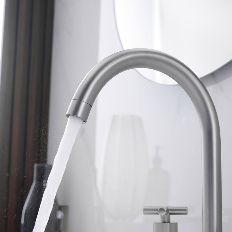 Widespread Bathroom Faucet 3-Hole Double Handle Vanity Tap with Pop-Up Drain