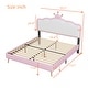 preview thumbnail 10 of 8, Full Upholstered Platform Bed with Crown Headboard