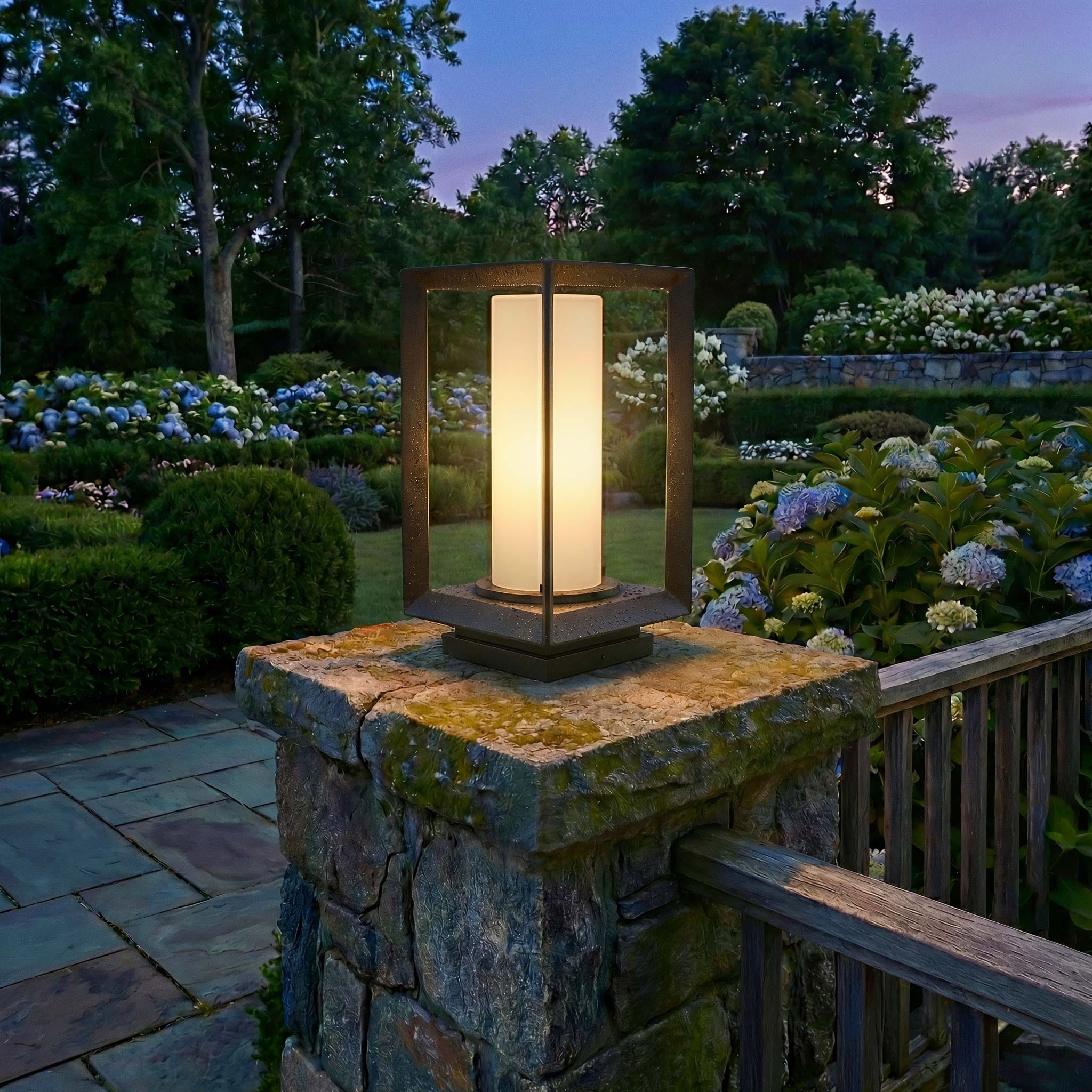 Golden Lighting Smyth 1-Light Outdoor Pier Mount - Natural Black