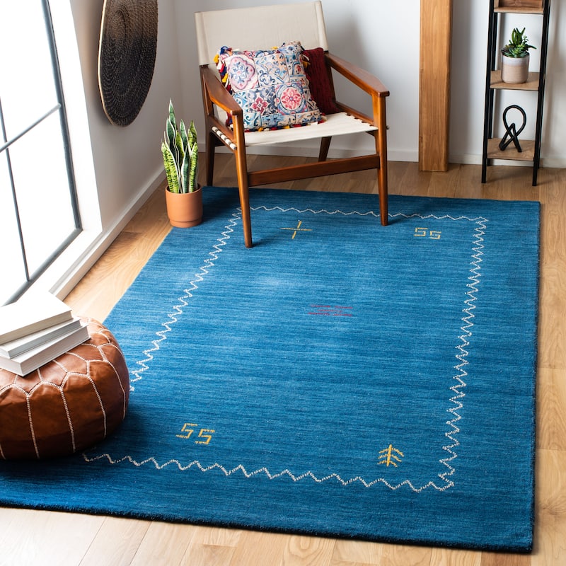 SAFAVIEH Handmade Himalaya Karly Modern Wool Rug - 10' x 14' - Blue