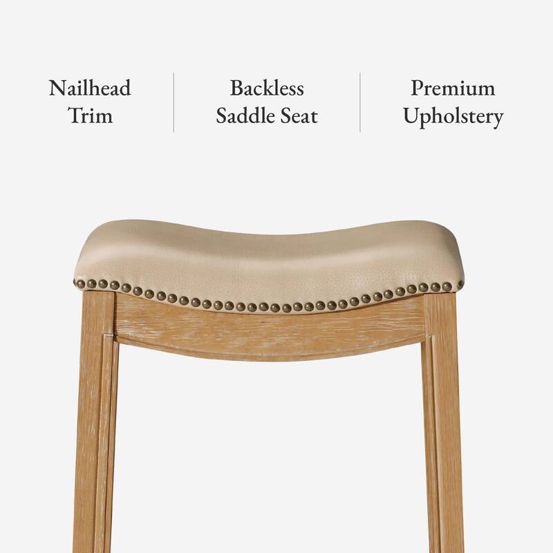 Maven Lane 31" Adrien Saddle Kitchen Bar Height Stool - N/A