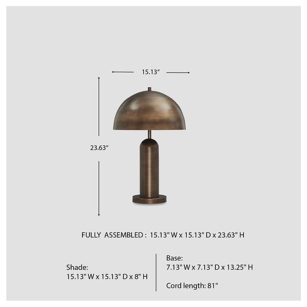 Signature Design by Ashley Wendfield Antique Brown Table Lamp - 15" W x 15" D x 23.75" H