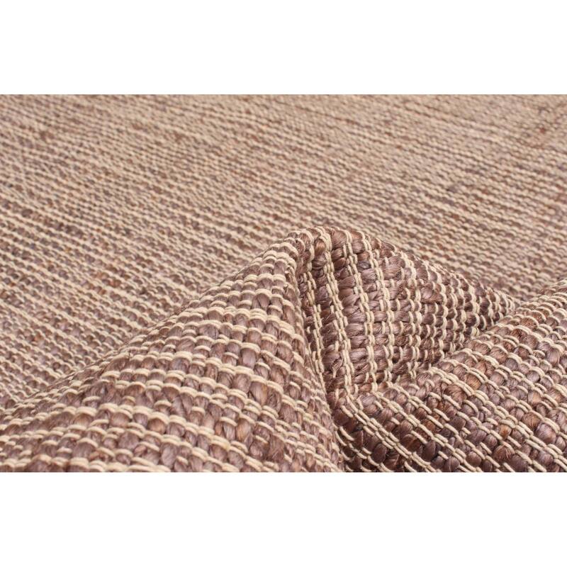 ECARPETGALLERY Flat-Weave Palas Denizli Dark Brown Jute Kilim - 5'4 x 7'4