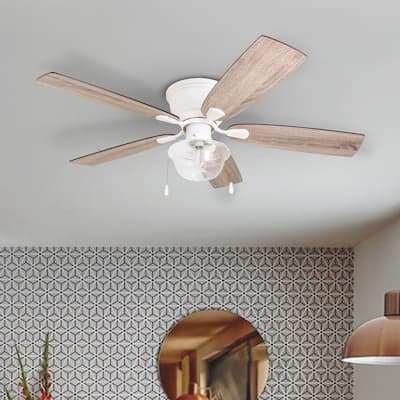 The Gray Barn Marlborough 52-inch Coastal Indoor LED Ceiling Fan with Pull Chains 5 Reversible Blades - 52