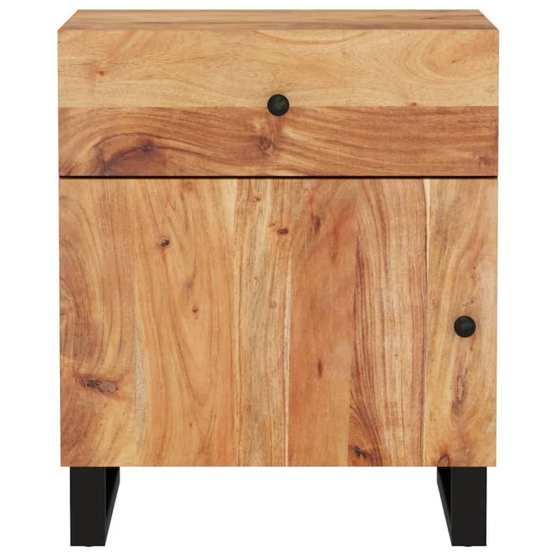 vidaXL Bedside Cabinet 19.7"x13"x23.6" Solid Wood Mango&Engineered Wood