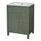 preview thumbnail 19 of 53, GDFStudio - Cielo 24" Bathroom Vanity with Ceramic Sink, 2 Soft Close Drawers, Door & Storage Racks