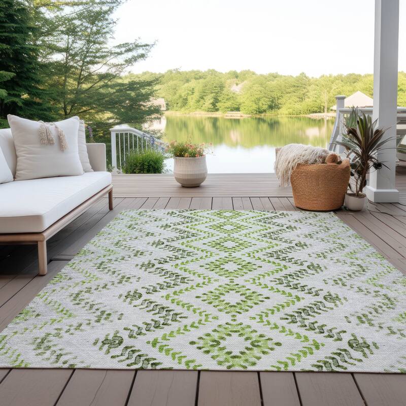 Machine Washable Indoor/ Outdoor Chantille Boho Global Rug