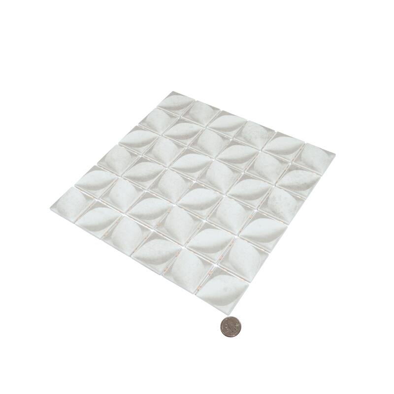 Lucenza 12x12 in. Matte Recycled Glass Petal Mosaic Wall and Floor Tile (10.6 sq ft/case, 10-Pack)