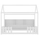 preview thumbnail 4 of 14, Twin Size Wood House Bed with LED Light, Storage Bookshelf and Guardrails