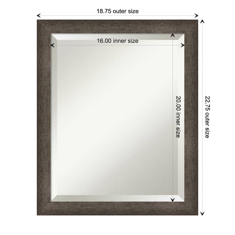 Dappled Narrow Beveled Wood Framed Bathroom Vanity Wall Mirror - Dappled Light Bronze Narrow - Glass Size 16x20