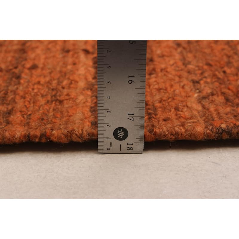ECARPETGALLERY Flat-Weave Natural Orange Wool Tapestry Kilim - 6'9 x 9'7
