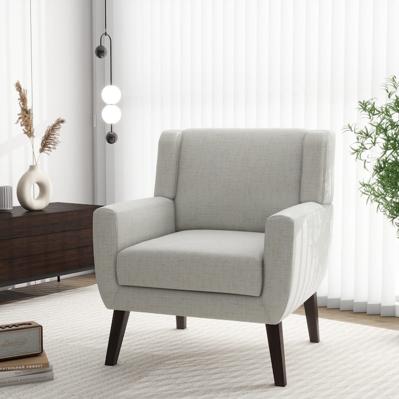Modern Upholstered Linen Armchair Accent Chair